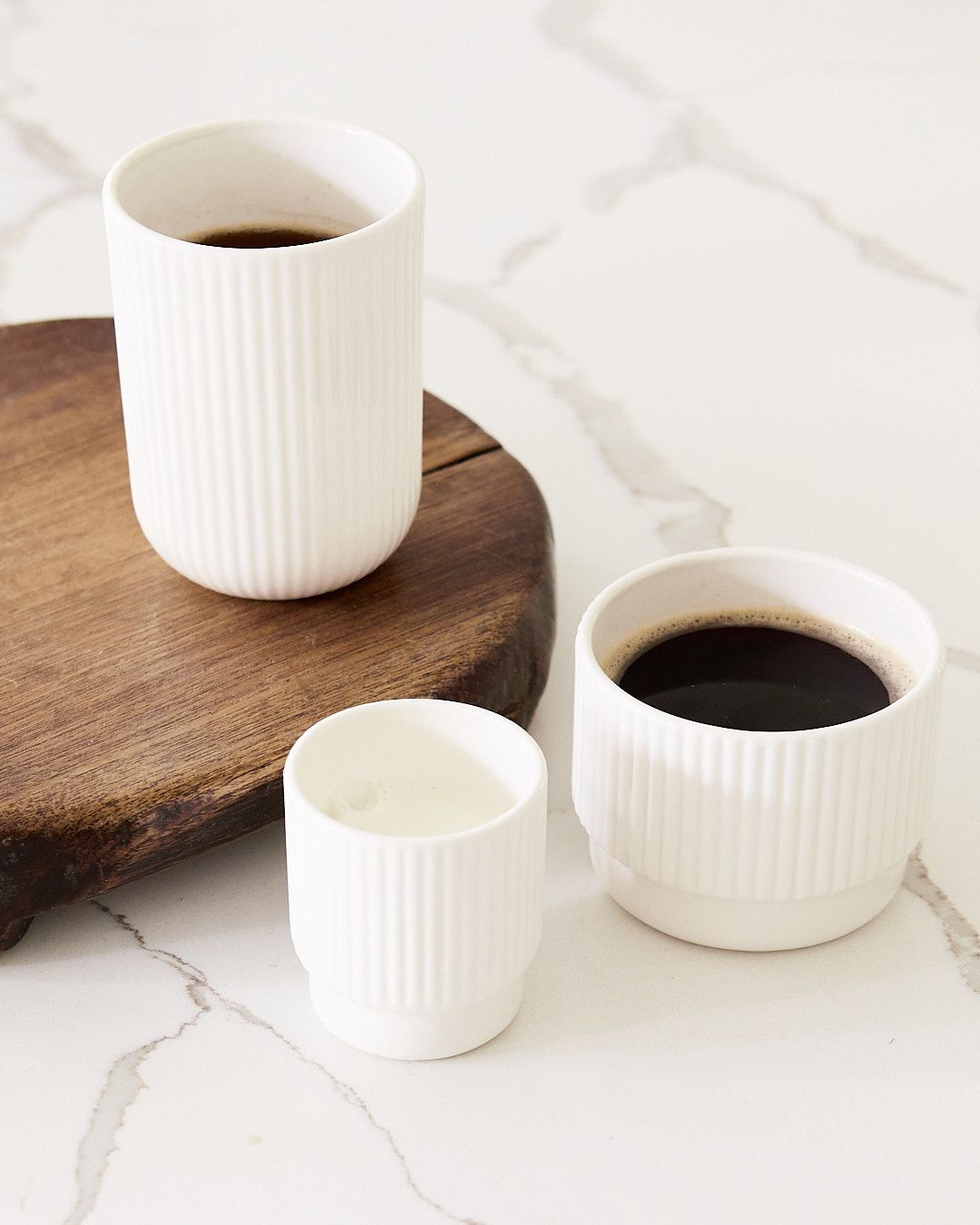 Ribbed Ceramic Glassware Collection