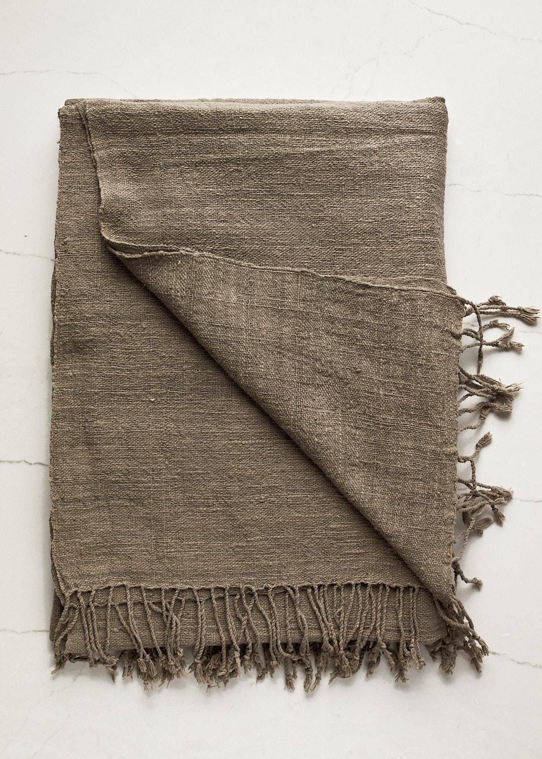 Heathered Brown Throw