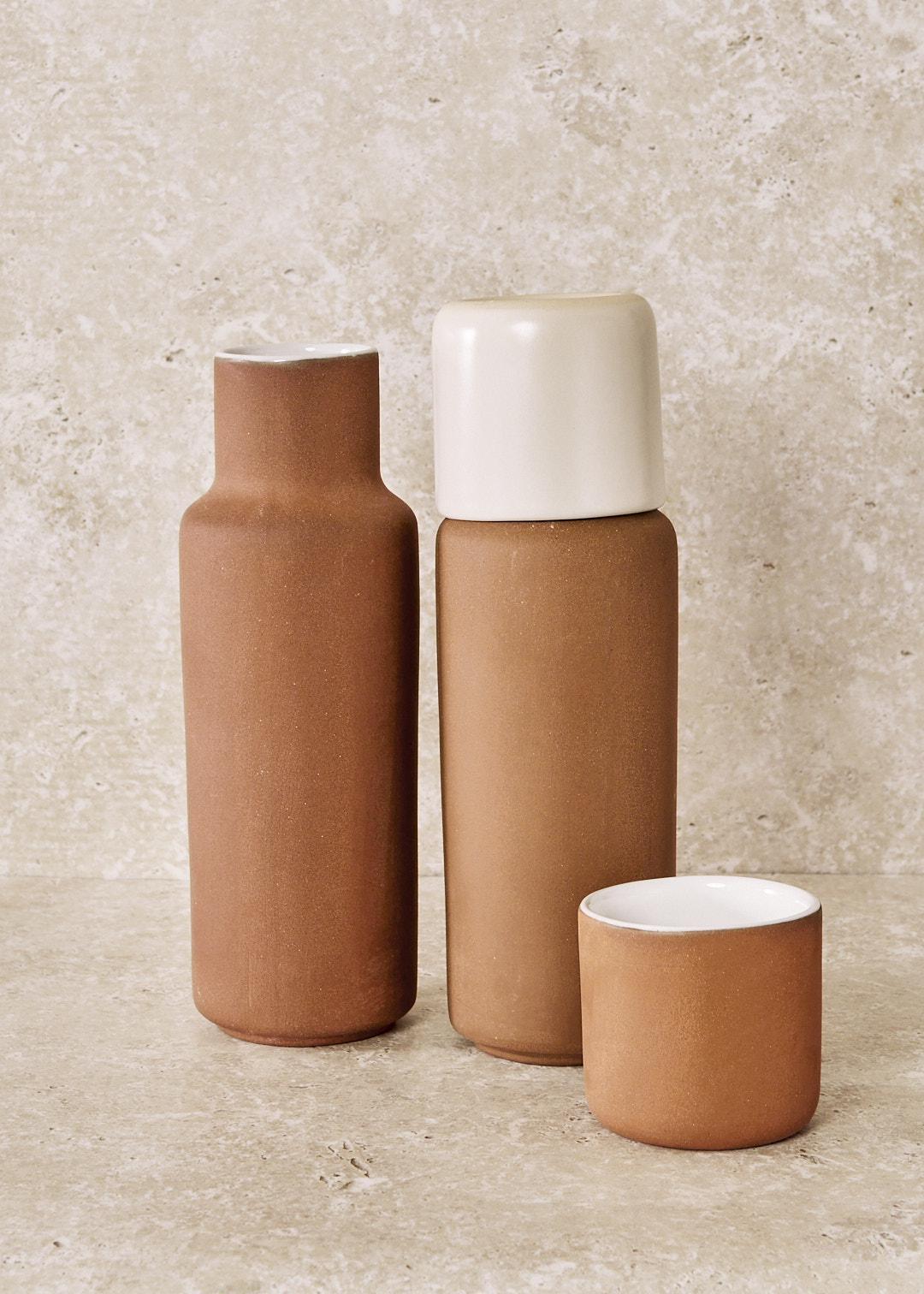 Clay Carafe with Cup