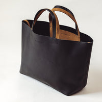 Elsie Leather Tie Tote - Black