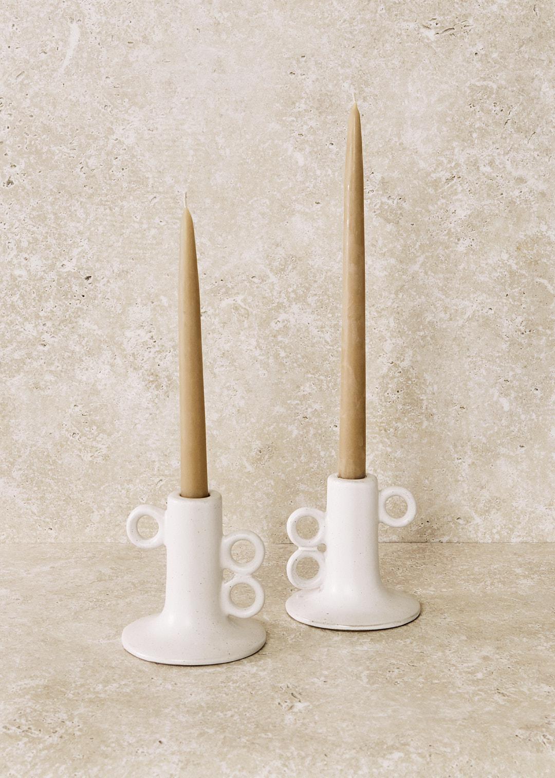 Looped Ivory Taper Holder