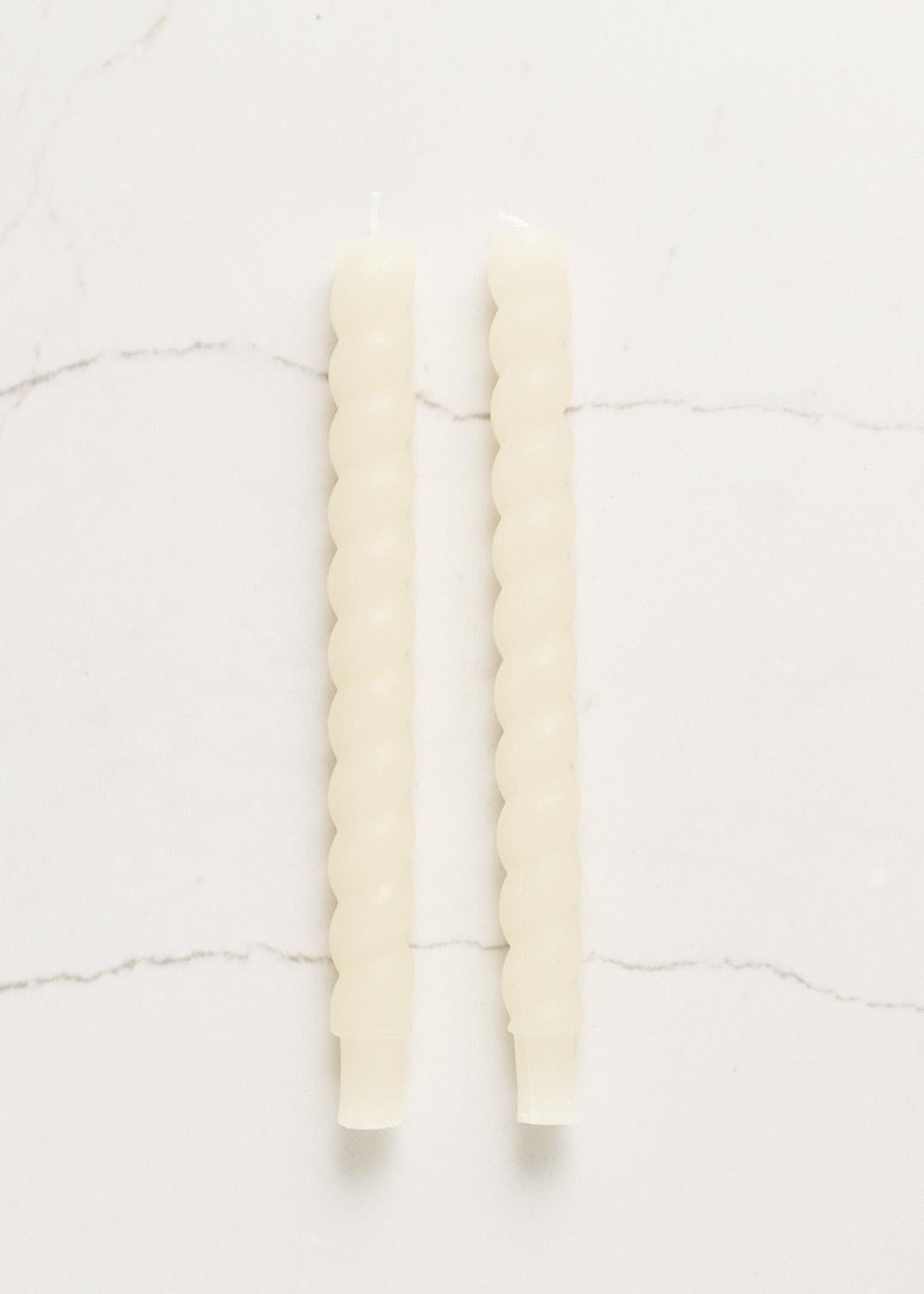 Ivory Twisted Tapers Set