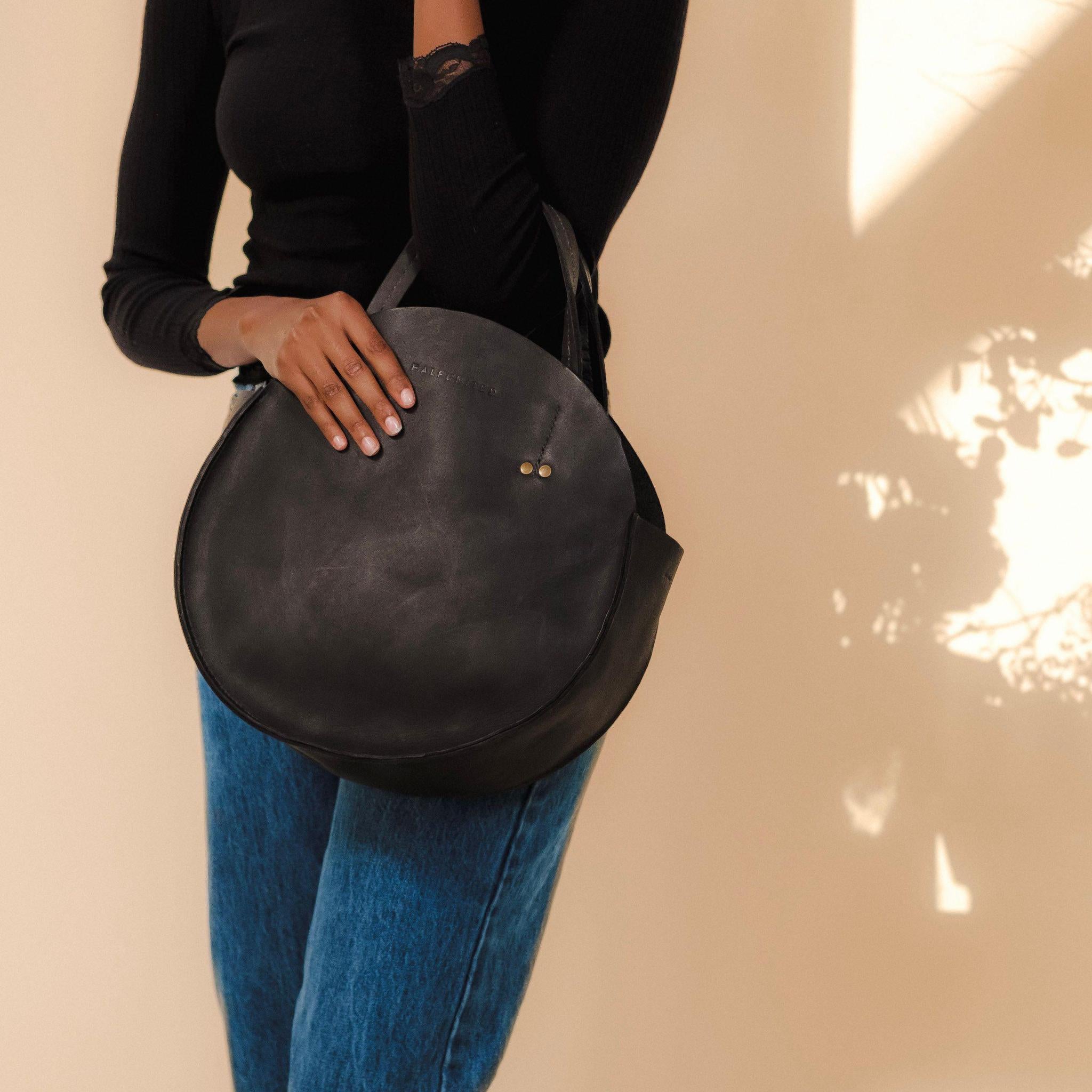 Crossbody Leather Circle Bag - Black – Henri Home Crossbody Leather Circle Bag - Black – Henri Home