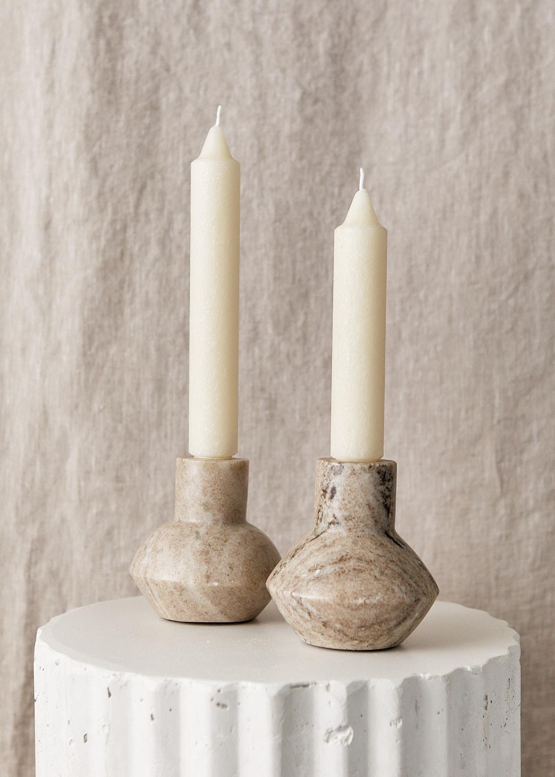 Brown Marble Taper Holder