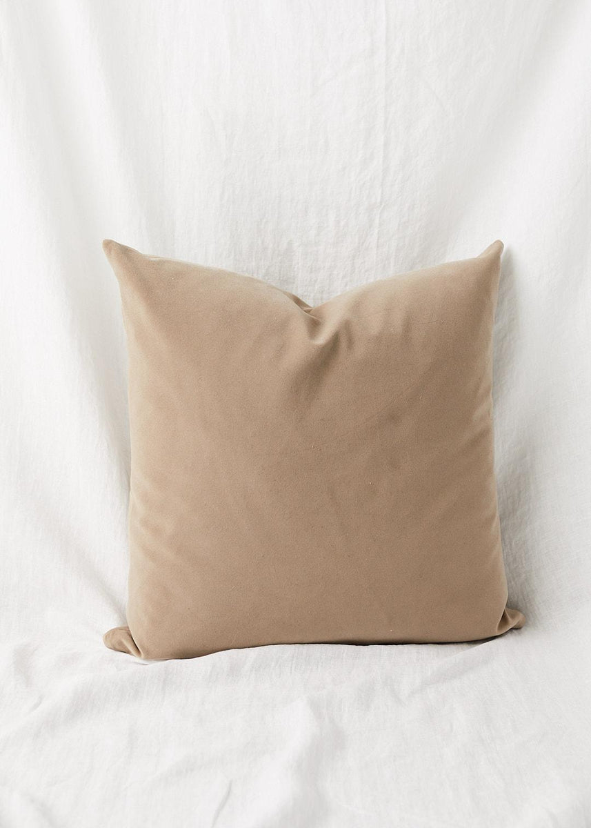 Harper Lane Emerson Velvet Embossed Throw Pillow Beige 18x18