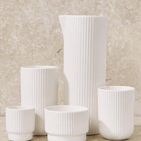 Ribbed Ceramic Glassware Collection