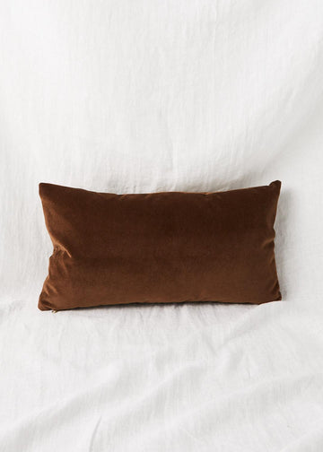 Custom Cognac Velvet Lumbar Pillow