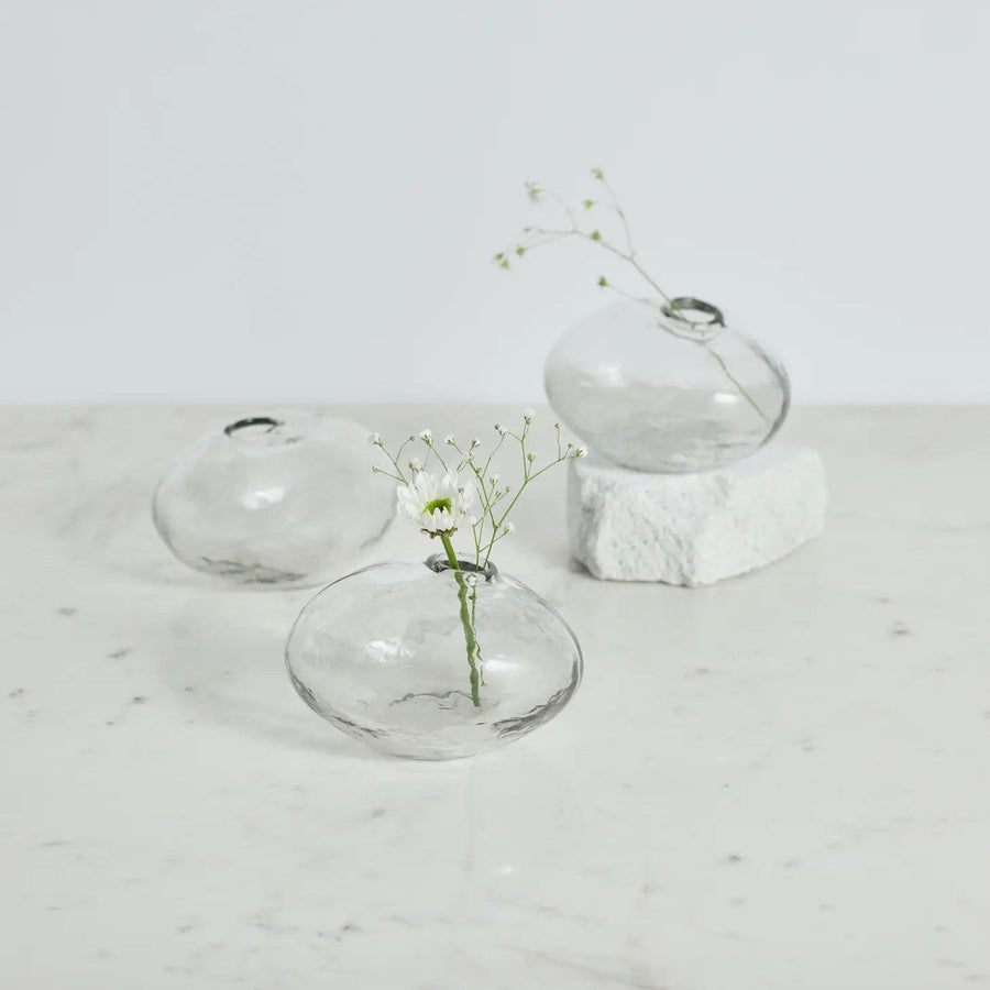 Pebbled Glass Mini Vase