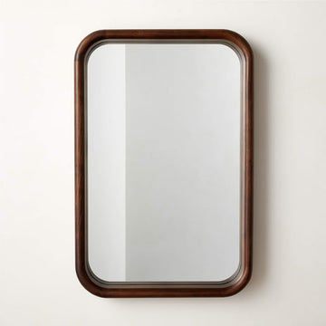 Baby's Bathroom - Dark Walnut Wood Wall Mirror
