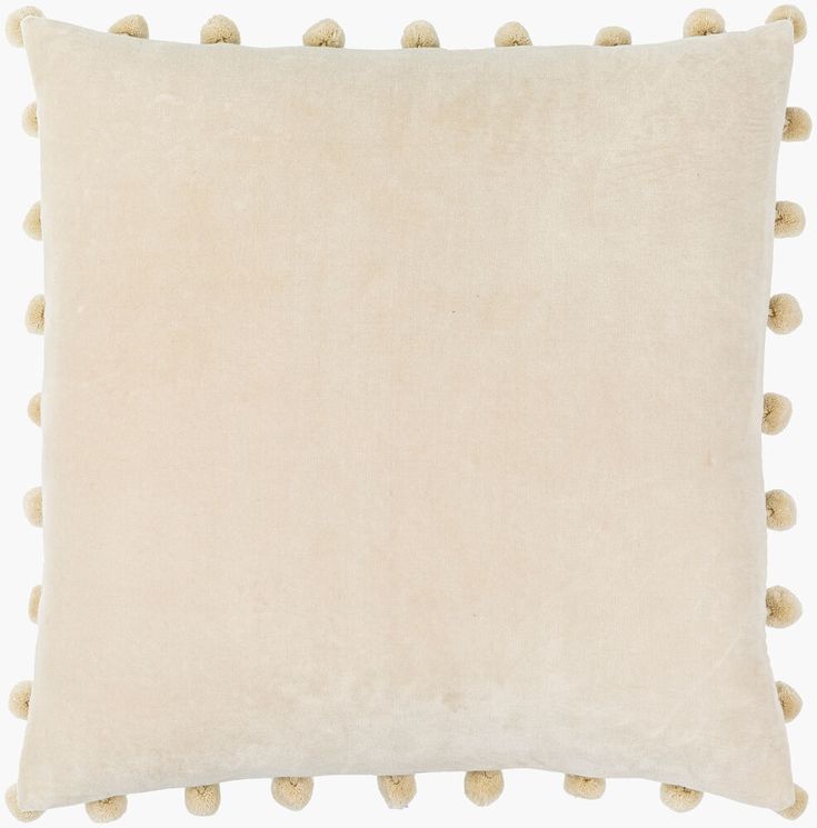 KoKo's Room - Ivory Velvet Pom Pillow