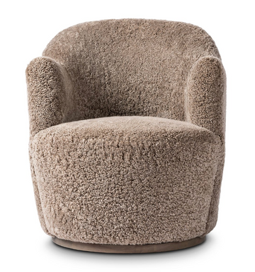 Aurora Swivel Chair - Taupe Shearling