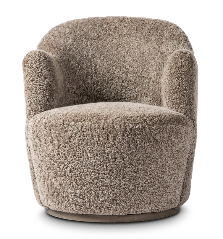 Aurora Swivel Chair - Taupe Shearling