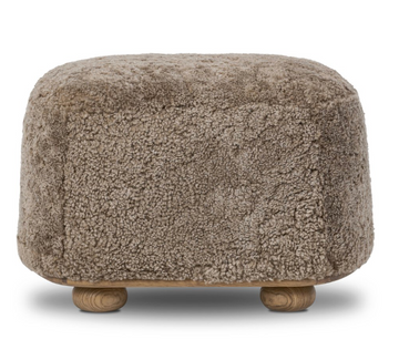 Bilbury Oval Ottoman - Taupe Shearling