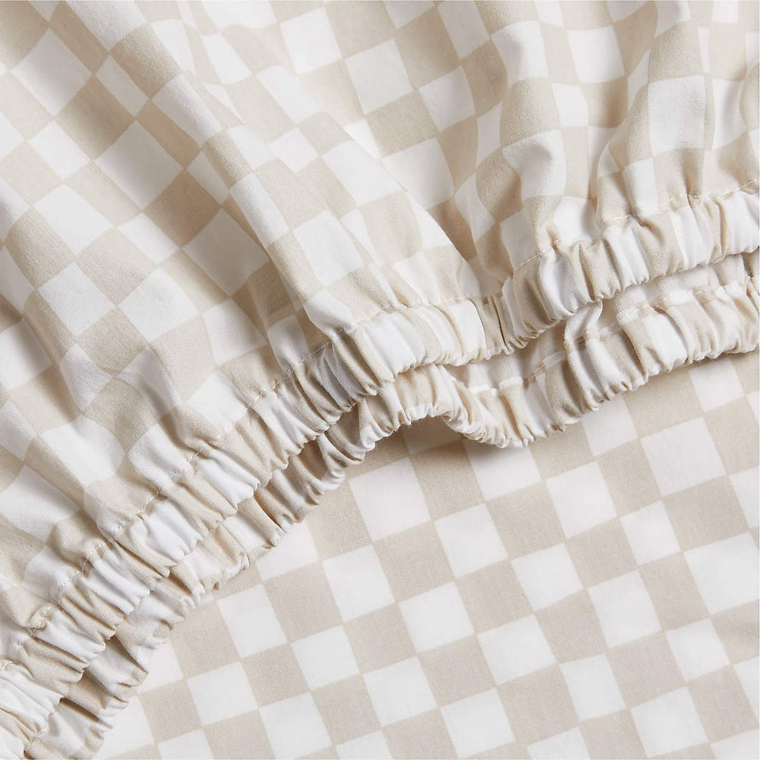 Baby's Room - Natural Taupe Checkered Crib Sheet