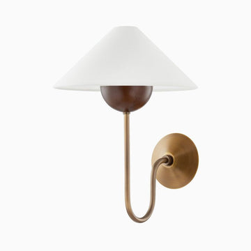 Baby's Bathroom - Option 2, Walnut & Brass Wall Sconce