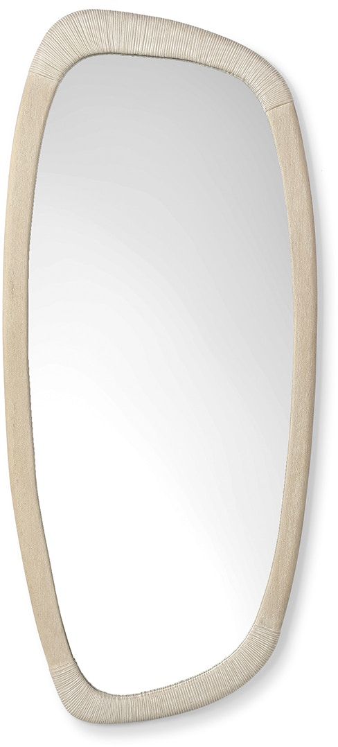 Primary Bedroom | Organic Rattan Floor Mirror