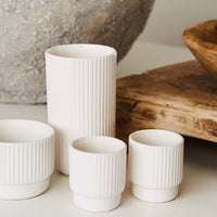 Ribbed Ceramic Glassware Collection