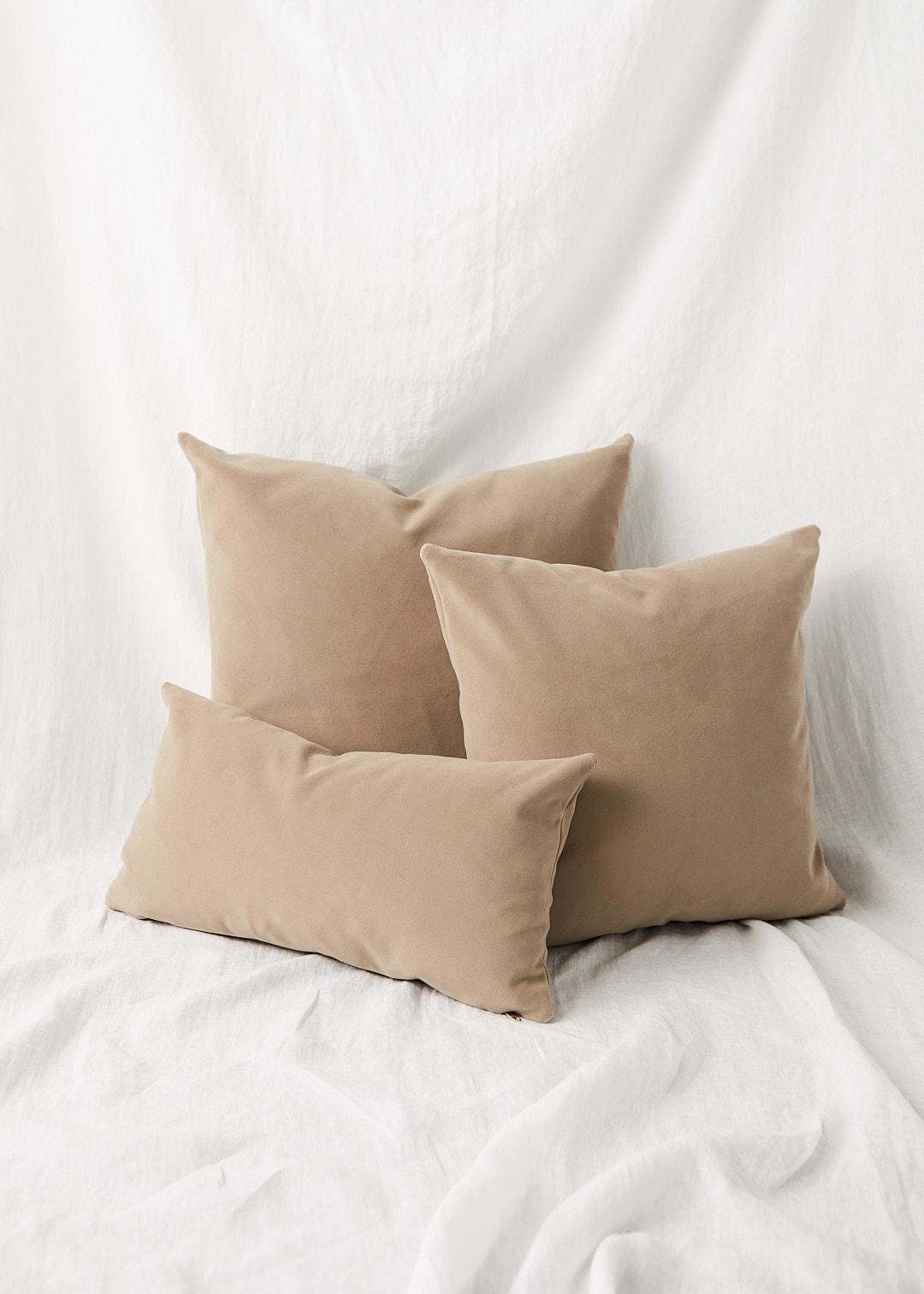 Custom Latte Velvet Pillow 24x24