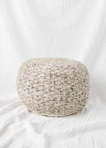 Natural Braided Pouf