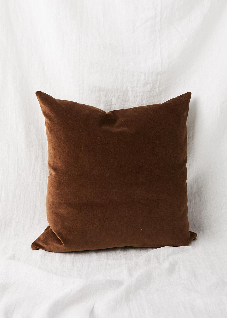 Custom Cognac Velvet Pillow 24 x 24