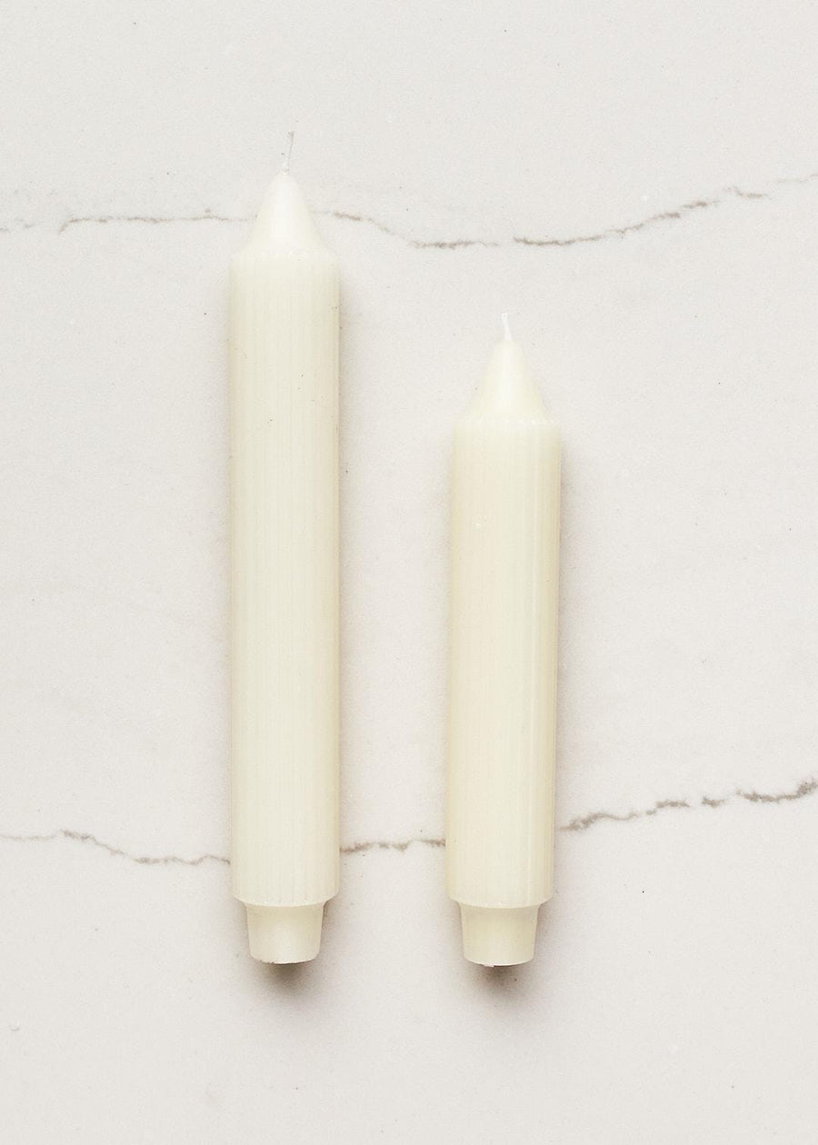 Ivory Ribbed Tapers