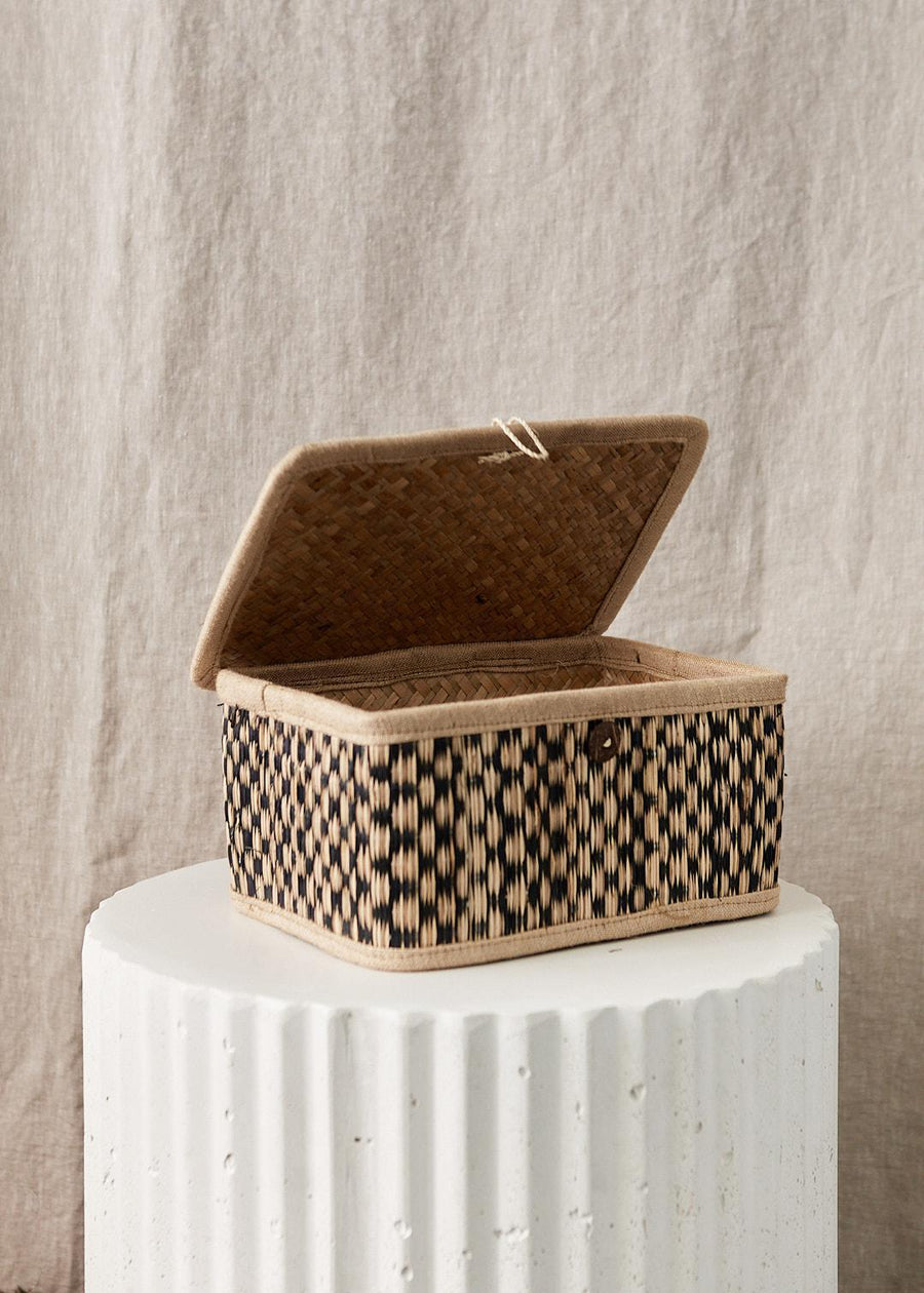 Checkered Woven Basket