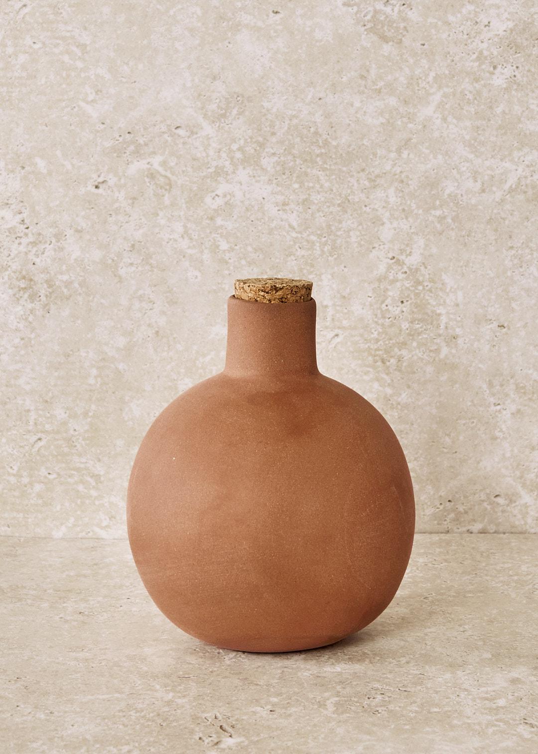 Clay Decanter with Cork