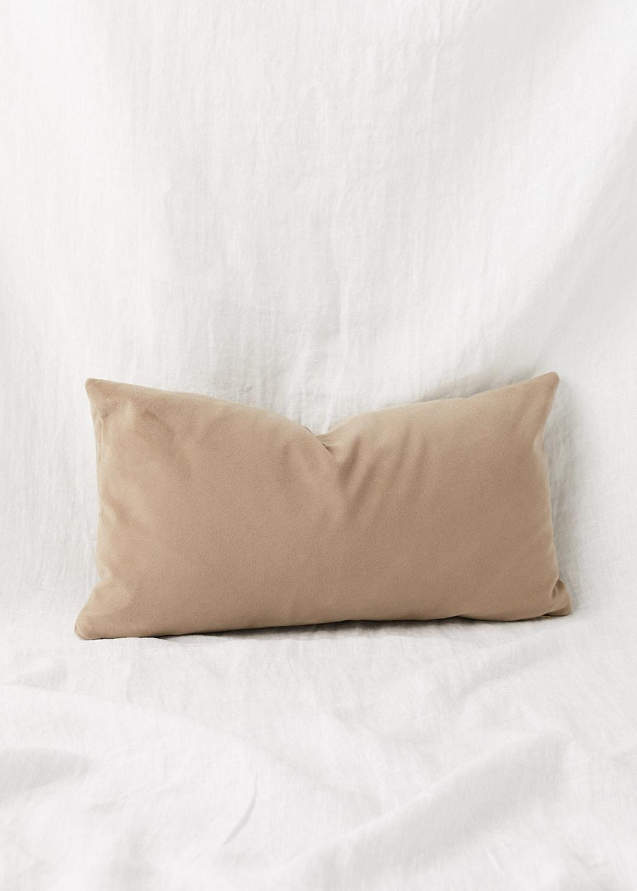 Custom Latte Velvet Lumbar Pillow