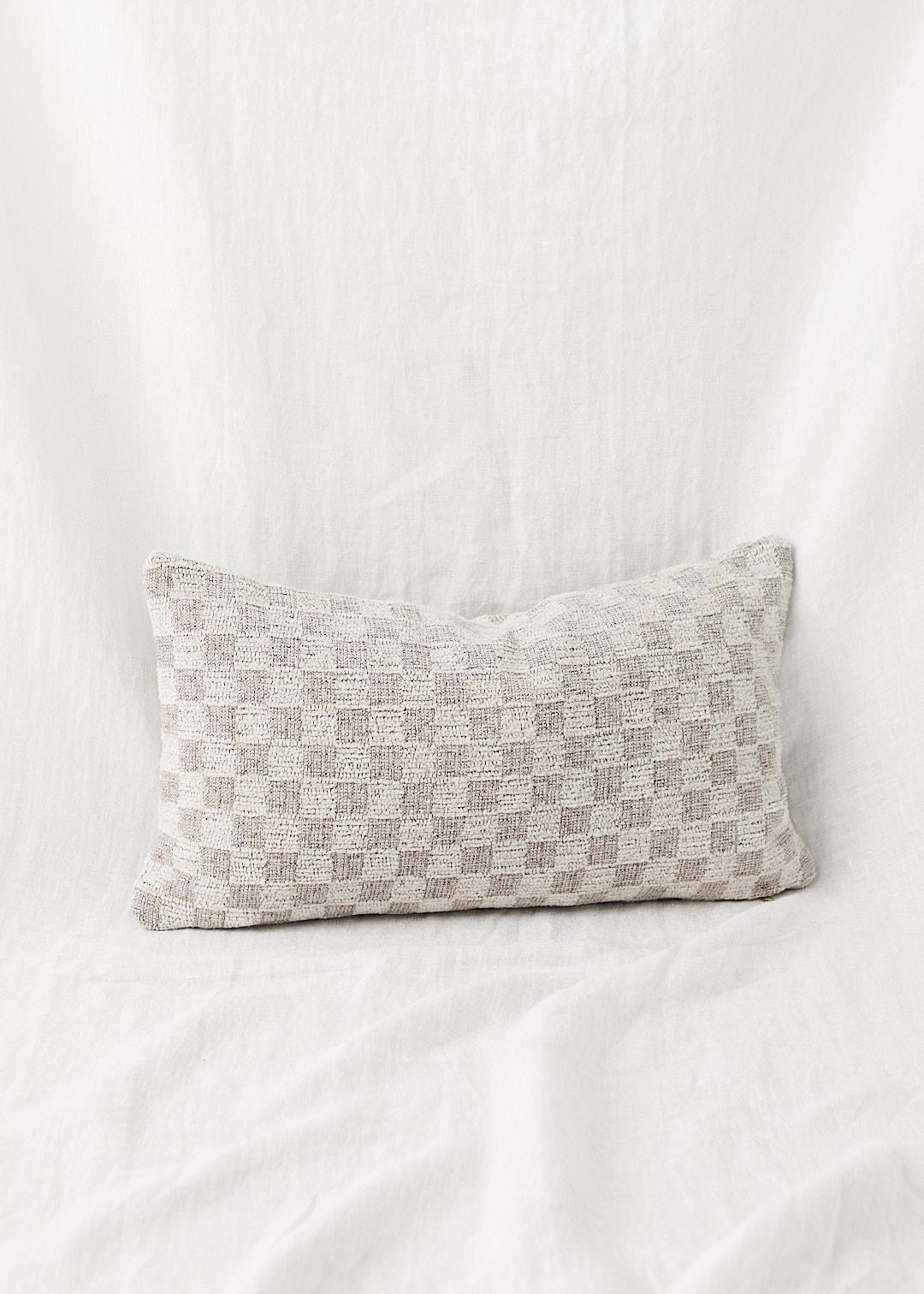 Custom Checkered Lumbar Pillow